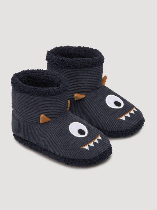 Kinderhausschuhe Stiefel Marineblau