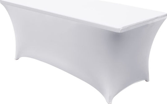 Green Blue Elastic Table Cover White Ø74cm