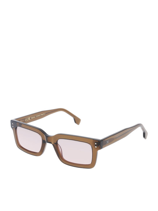 Invu Unisex Sunglasses with Brown Plastic Frame...