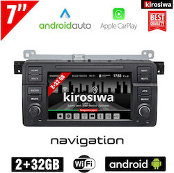 Kirosiwa Car Audio System for BMW E46 / Series 3 1998-2005 (Bluetooth/USB/WiFi/GPS/Apple-Carplay/Android-Auto) with Touch Screen 7"