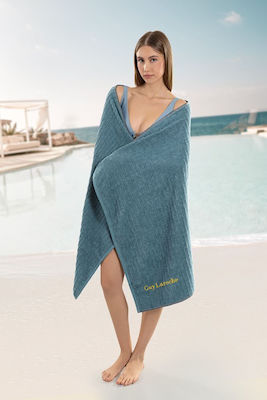 Beach Towel Polycotton Resort Petrol 90x180cm Guy Laroche