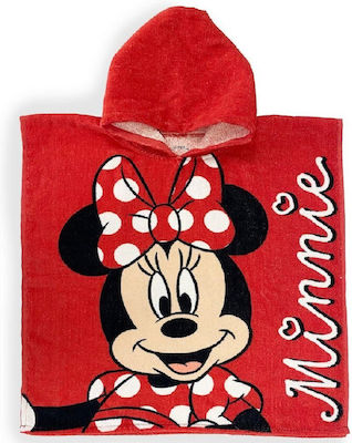 Dimcol Poncho de plajă pentru copii Minnie Roșu