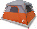 vidaXL Camping Tent Gray 3 Seasons for 4 People