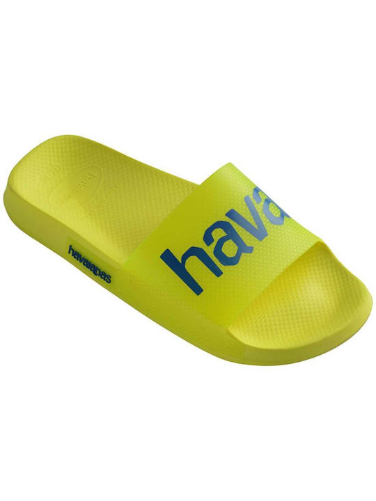 Havaianas Logomania Neon Women's Slides Yellow