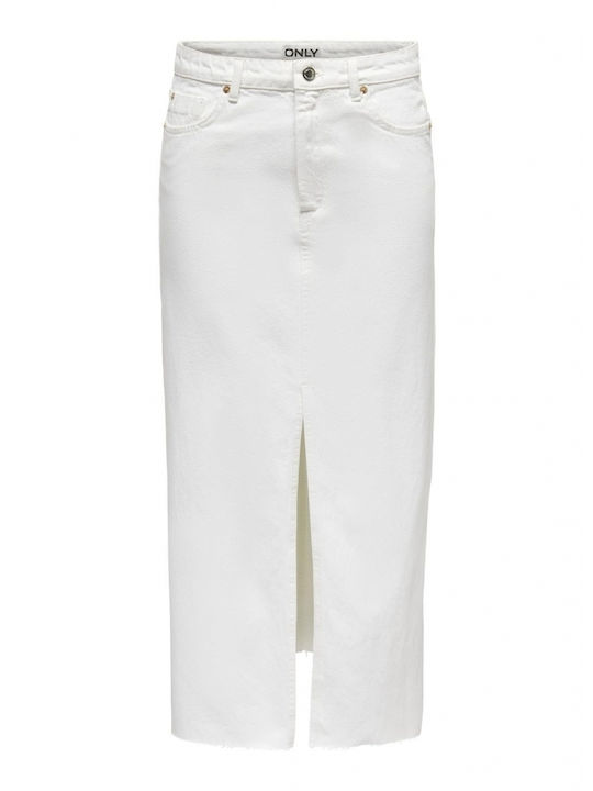 Only Denim Hohe Taille Rock white