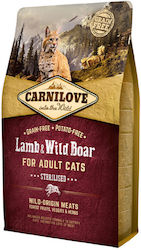 Carnilove Dry Food for Adult Neutered Cats with Lamb / Wild Boar 0.4kg