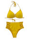 Set Bikini Τριγωνάκι Ψηλόμεσο Κίτρινο