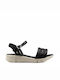 Craft Leather Women's Flat Sandals in Black Color