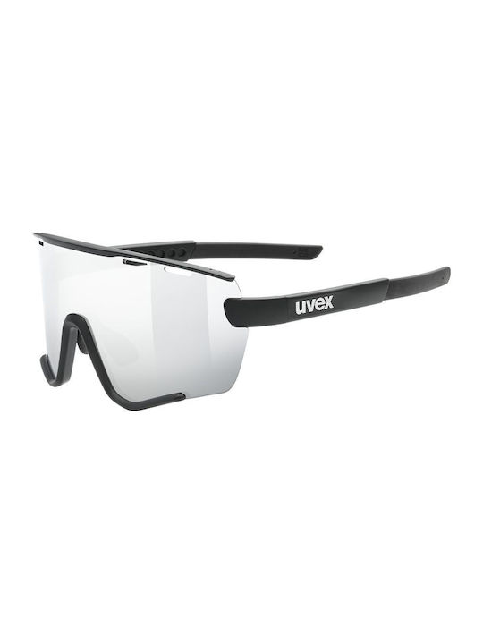 Uvex Sportstyle Sonnenbrillen mit Schwarz Rahmen und Silber Spiegel Linse S5330042216