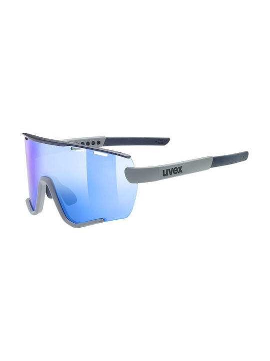 Uvex Sportstyle Sonnenbrillen mit Gray Rahmen und Blau Spiegel Linse S5330045416