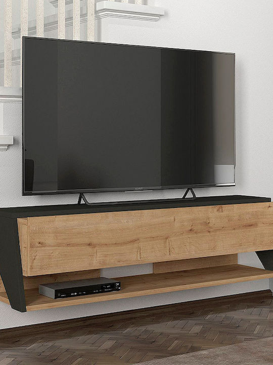 Mobilier TV din lemn Litos Sapphire Oak Μ120xΠ29.6xΥ32.6cm
