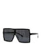 Looks Style Eyewear Дамски Слънчеви Очила с Черна Пластмасова Рамка и Черни Стъкла