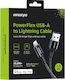 Innostyle USB-A to Lightning Cable Μαύρο 2m (IAL150ALBLK)