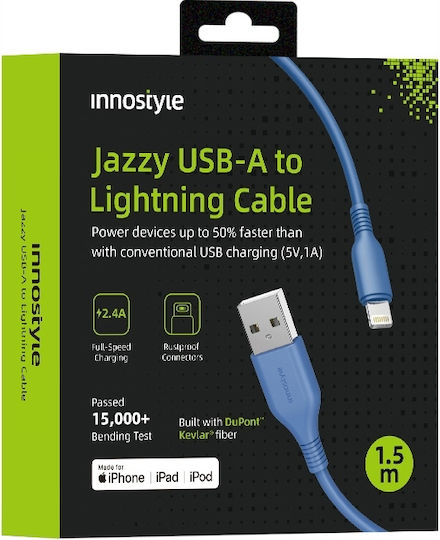 Innostyle Regular USB-A la Cablu Lightning Albastru 2m (IAL150tLBL)