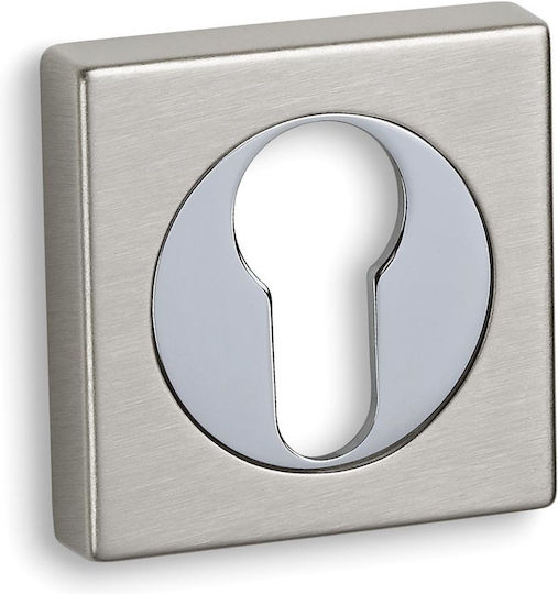 Convex Rosette - Türschild Knopf Matt Nickel Chrom