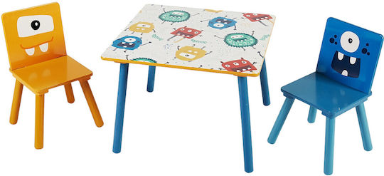 Kindertisch aus Holz mit 2 Stühlen Set zum Lernen, Spielen, Zeichnen und Füttern von Geistern Kindertisch aus Holz mit 2 Stühlen Set zum Lernen, Spielen, Zeichnen und Füttern von Geistern