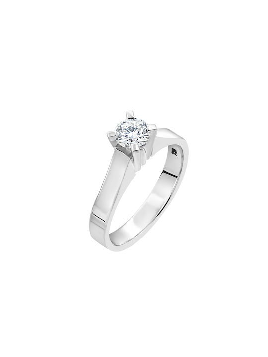 Single Stone from White Gold 18K with Diamond