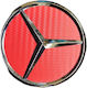 Radnabenkappen Mercedes Benz mit Innendurchmesser 75mm Rot/Chrom 4Stück