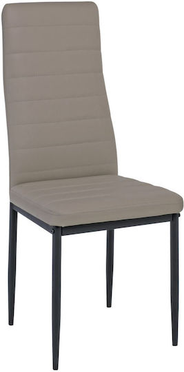 Jetta Dining Room Artificial Leather Chair Black, Cappuccino 40x50x95cm 4pcs