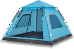 vidaXL Camping Tent Blue 3 Seasons for 5 People