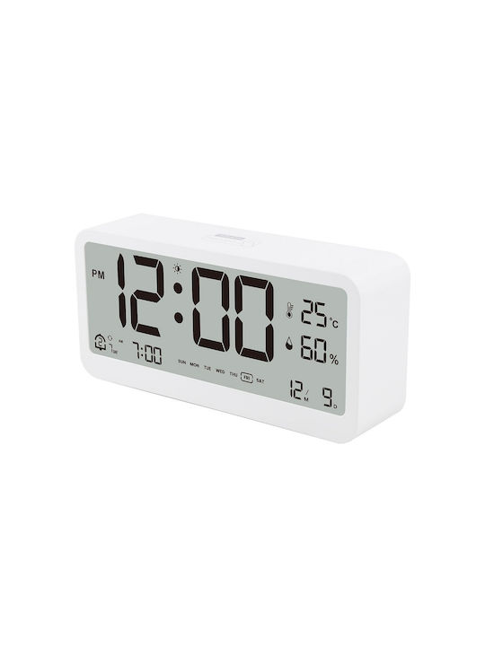 NetOne Επιτραπέζιο Ψηφιακό Ρολόι Λευκό MA6848-2W