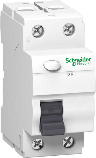 Schneider Electric Ρελέ Ράγας Διαρροής 40A Διπολικό