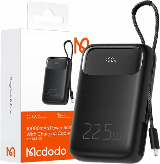 Mcdodo MC-3253 Power Bank 10000mAh 22.5W με Θύρα USB-A και Θύρα USB-C Μαύρο