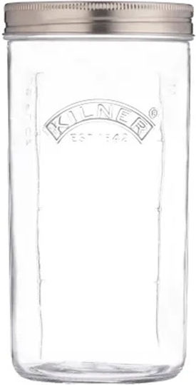 KIlner Βάζο Γενικής Χρήσης με Καπάκι Μεταλλικό Διάφανο 1000ml