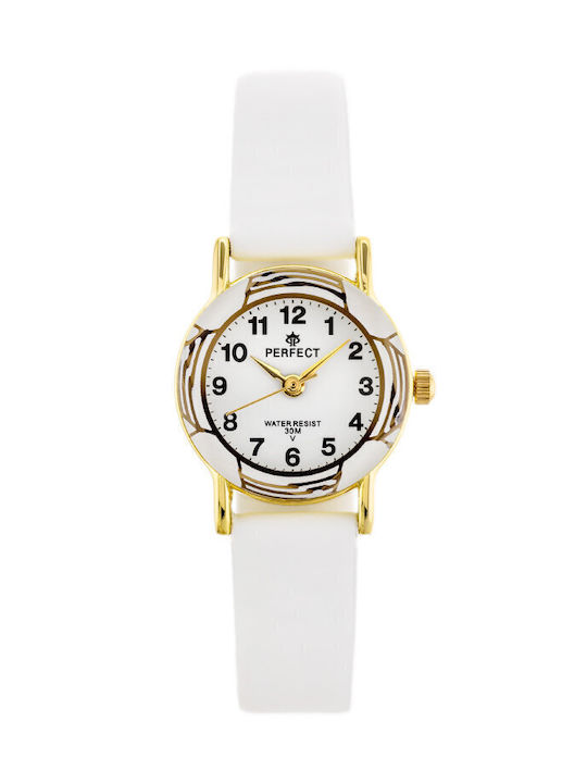 Perfect Kids Analog Watch Communion with Rubber/Plastic Strap White