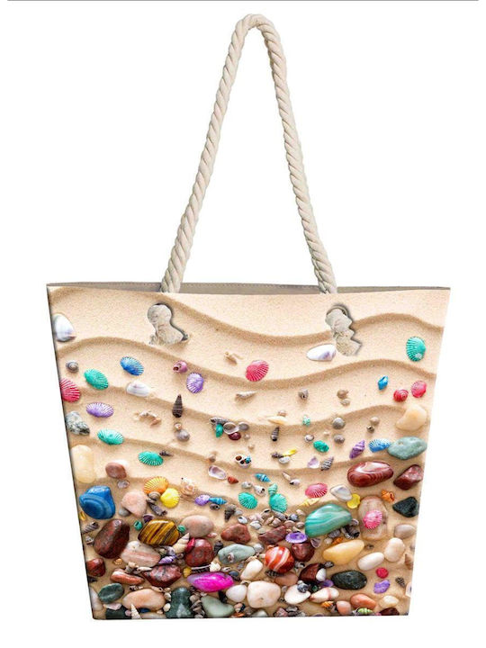 Dimcol Fabric Beach Bag Beige