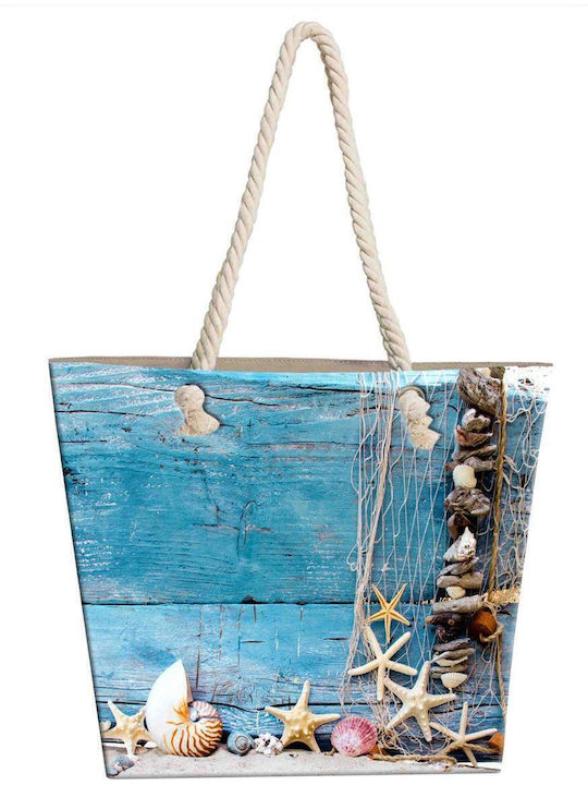 Dimcol Dimcol Stoff Strandtasche Türkis