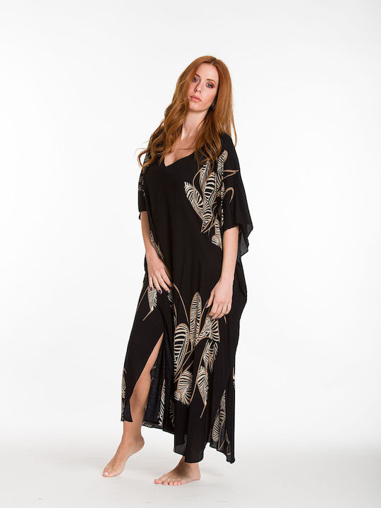 Rima Beachwear Damen Kaftan Strand Schwarz