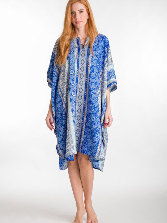 Rima Beachwear Damen Kaftan Strand Blau