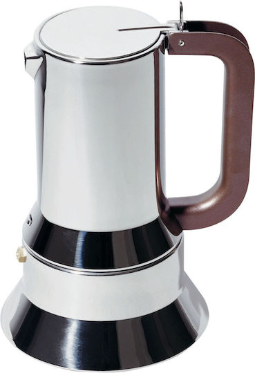 Alessi Cafetiere Pentru Plită 6 Căni Inox Maro