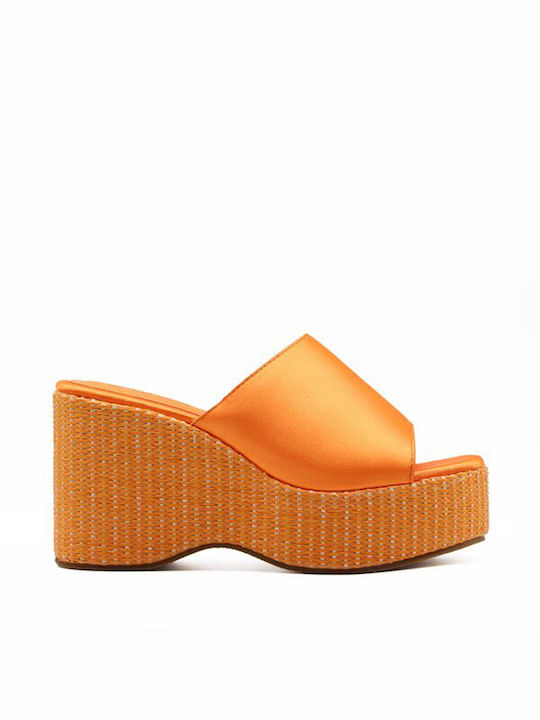 Alta Moda Women's Synthetic Leather Platform Shoes Orange