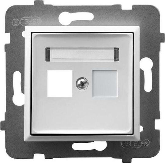 Ospel Μονή Πρίζα Δικτύου RJ45 σε Λευκό Χρώμα GPK-1U/p/00