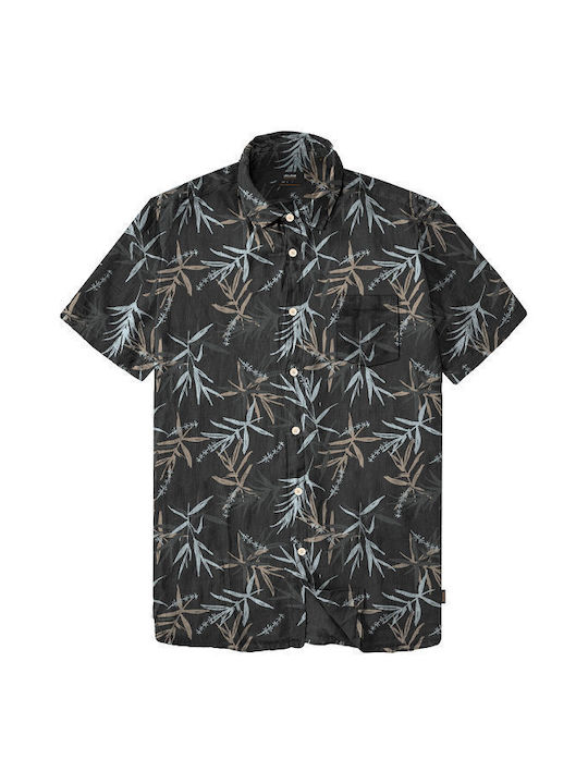 Double Men's Shirt Short Sleeve Black