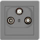 Karlik TV- und Satellitenbuchse in Gray Farbe