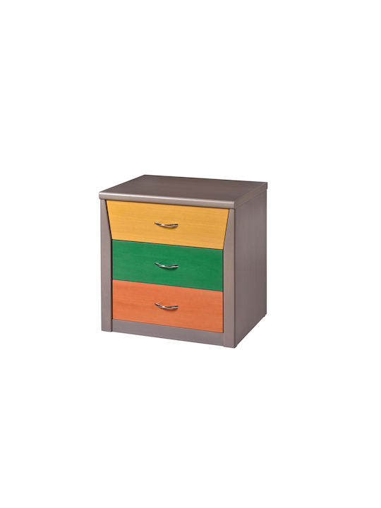 Metallic Kids Bedside Table Multicolour 50x40x50cm