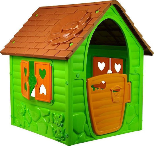 Lean Toys Plastic Kids Playhouse Green 98x90x106cm