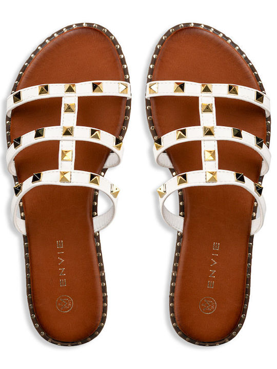 Envie Shoes Damen Flache Sandalen in Weiß Farbe