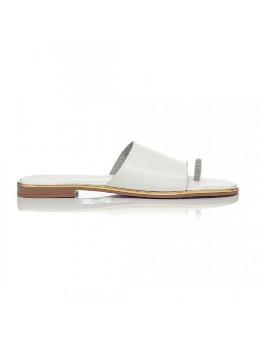 Sunshine Leather Women's Flat Sandals Anatomic in White Color