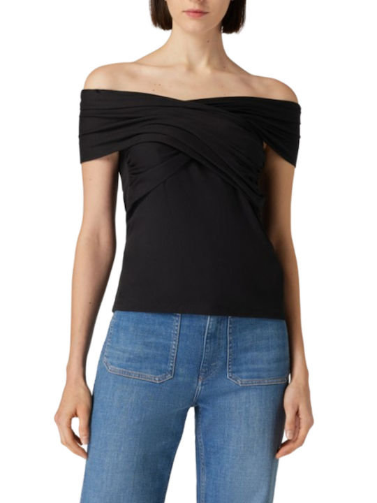 Ralph Lauren Women's Blouse Cotton with V Neckline Black