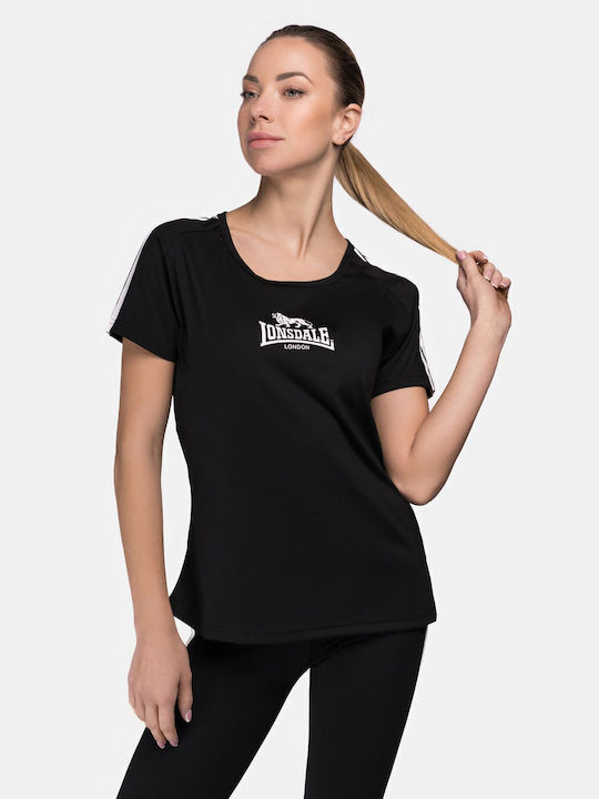 Lonsdale Damen T-Shirt Gestreift Black/White