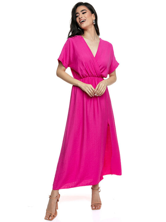 RichgirlBoudoir Καλοκαιρινό Midi Φόρεμα με Σκίσιμο Φούξια