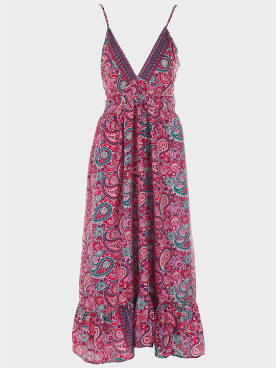 G Secret Kleid mit Rüschen Fuchsia