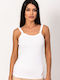 Women's Cotton T-Shirt with Spaghetti Strap White