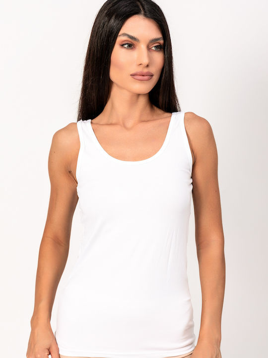 Kota Women's Cotton T-Shirt with Spaghetti Strap White