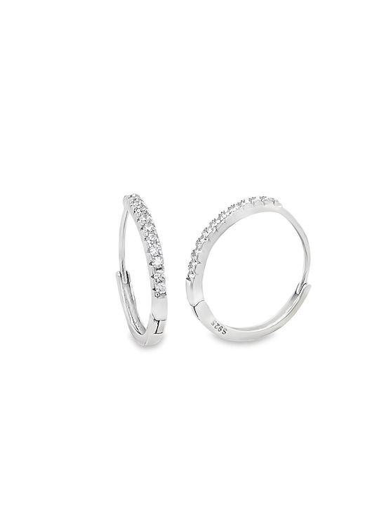 Xryseio Earrings Hoops from Silver with Stones