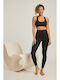 Schulung Frauen Leggings Hochgeschnitten & Push Up Schwarz